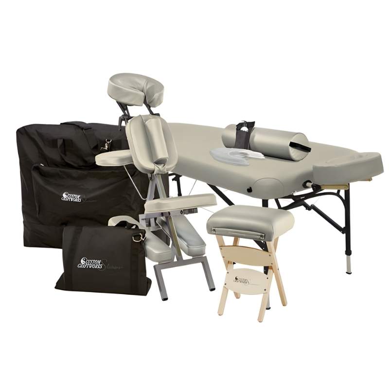 Custom Craftworks Majestic Lift Back Electric Table - Professional massage table with adjustable backrest, plum upholstery and wooden base