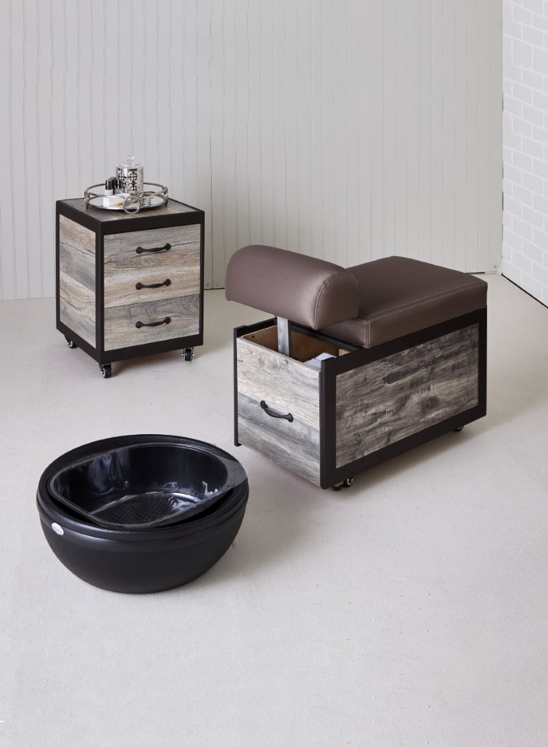 BELAVA ELORA PEDICURE DOLLY / PORTABLE PEDICURE CART WITH ADJUSTABLE FOOT REST