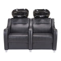 DIR Majestic Double Seats Shampoo Chair - Black / Sink-White / Sink Support-White