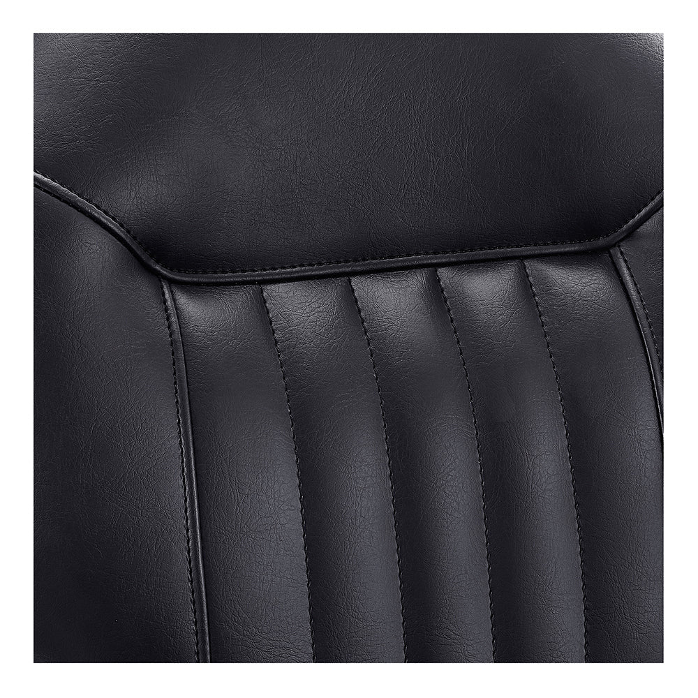 Antique European barber chair Kaiser with tufted leather seat and backrest