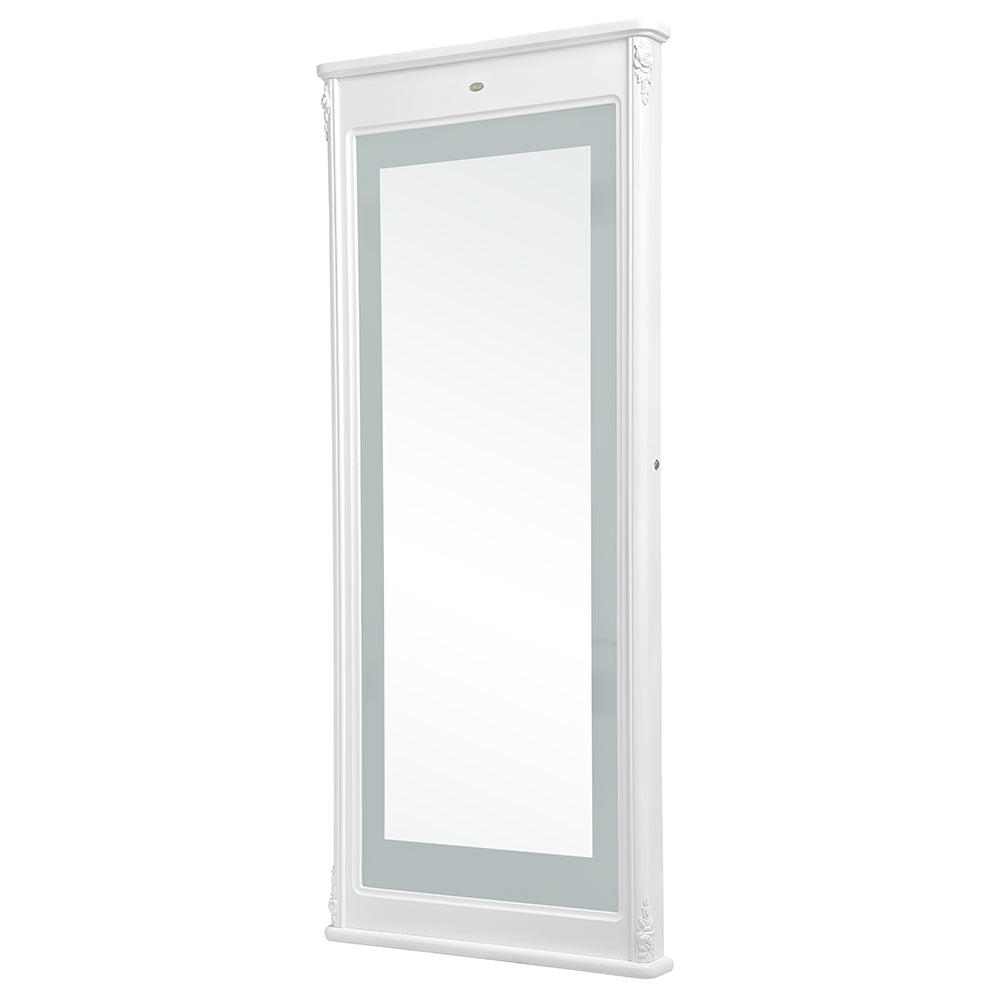 Ares modern salon styling station with led lighting in white