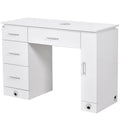 DIR Avalon Manicure Table with Ventilation - White / Gold / Add Left Vent System (Technician Side)