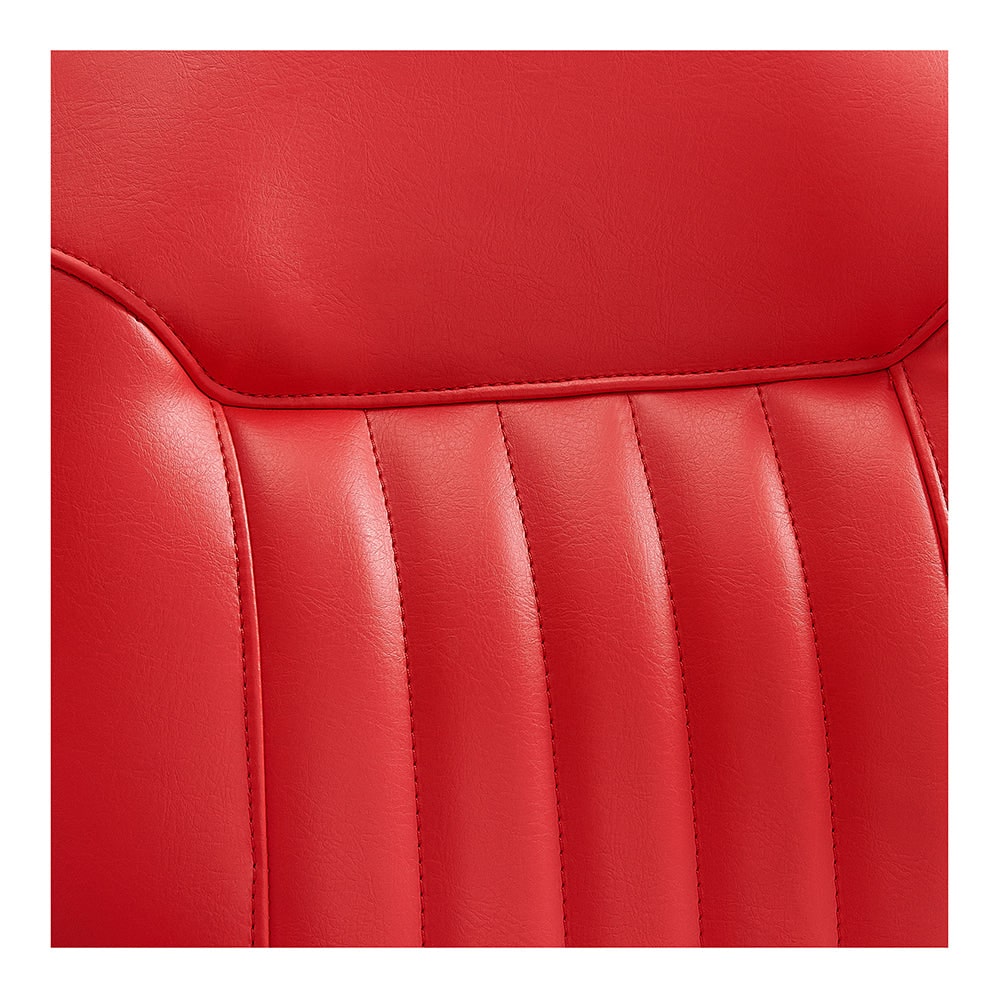 Classic European style barber chair Kaiser showing tufted upholstery and hydraulic base