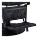 Black classic barber chair with heavy-duty hydraulic base for salon use