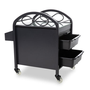 Black trolley cart with wheels