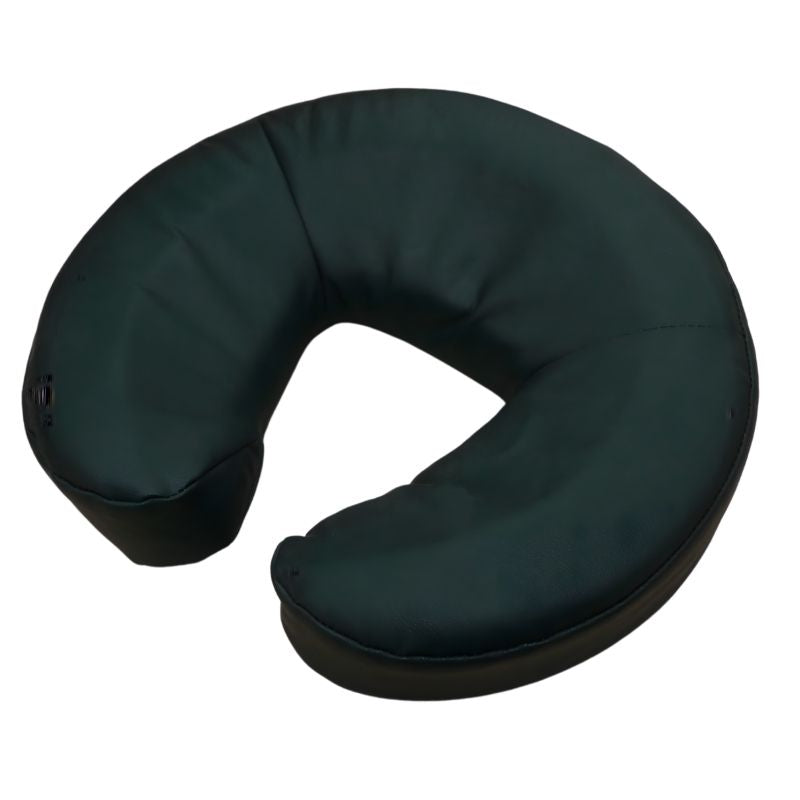 Custom Craftworks Crescent Pillow with Standard Upholstery - CS - Green travel neck pillow close up view
