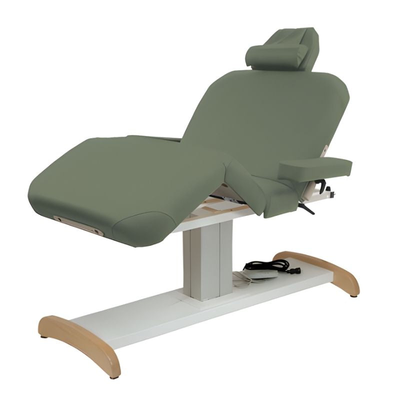 Custom Craftworks Majestic Deluxe Electric Table - Upholstery Tru Touch Upgrade - CS - Sage variant left side view