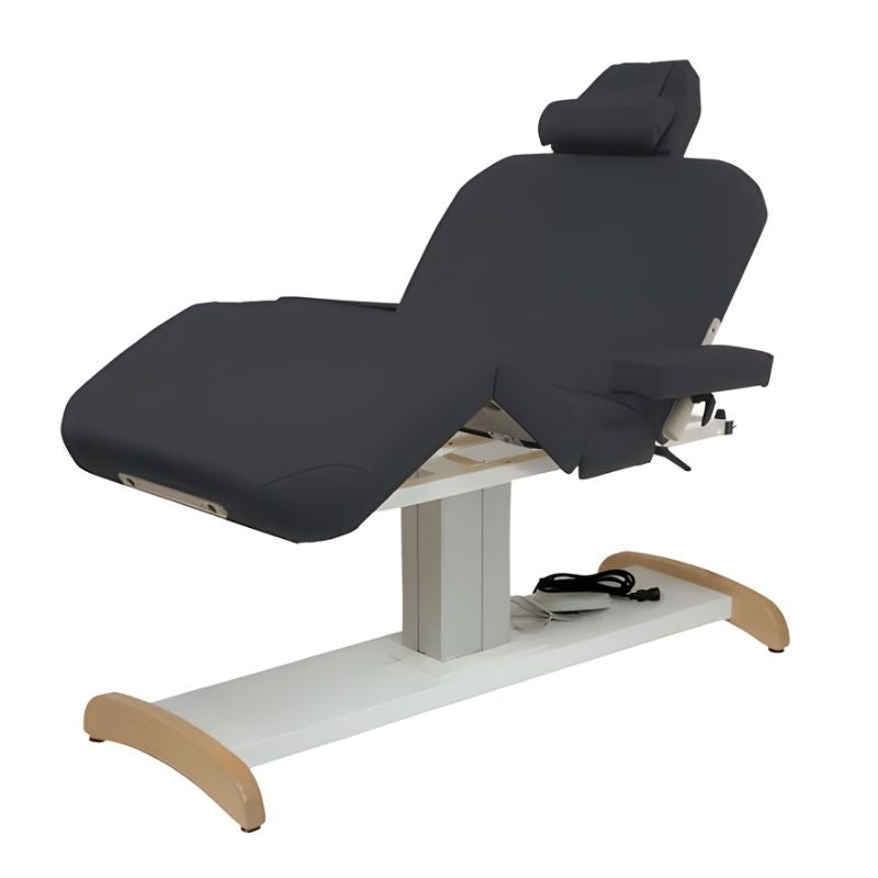 Custom Craftworks Majestic Deluxe Electric Table - Upholstery Tru Touch Upgrade - CS - Smoke variant left side view