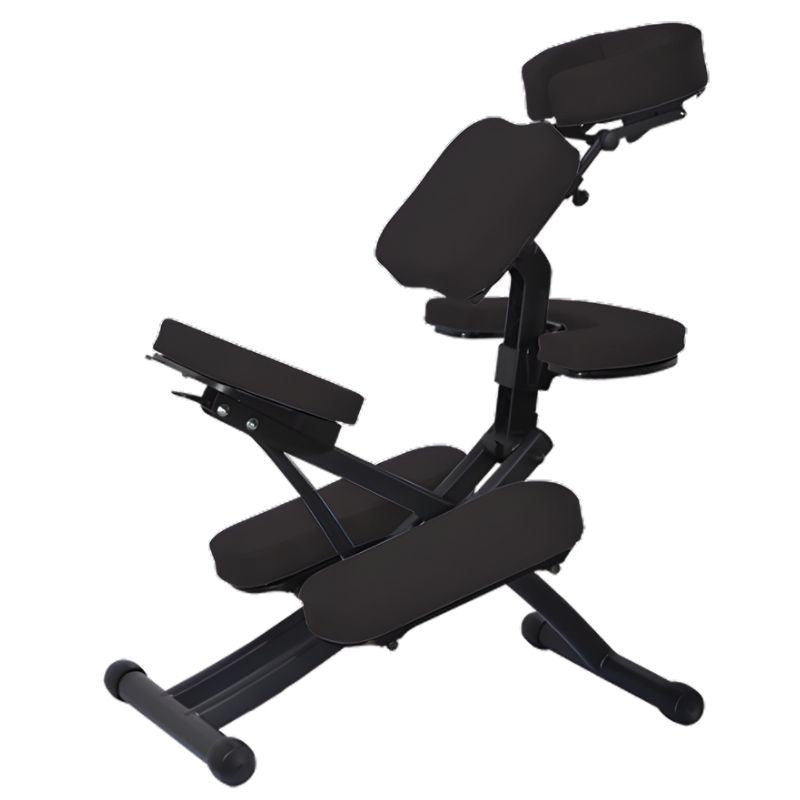 Custom Craftworks Solution Series Cadence Portable Massage Chair - Black chair left side view