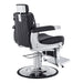 Kingston gray hydraulic barber chair displayed in a professional barbershop setting