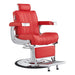 Kingston gray hydraulic barber chair full view with antique chrome frame and tufted gray faux leather upholstery