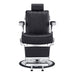 Side view of the Kingston gray barber chair showing the heavy-duty 580 lbs hydraulic chrome base