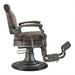 DIR Kaiser Retro Vintage Barber Chair | Antique European Style Barber Chair  - Barber chair with brown leather seat and metal frame on a white background