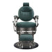 DIR Kaiser Retro Vintage Barber Chair | Antique European Style Barber Chair  - Barber chair with green cushioned seat and backrest on a white background