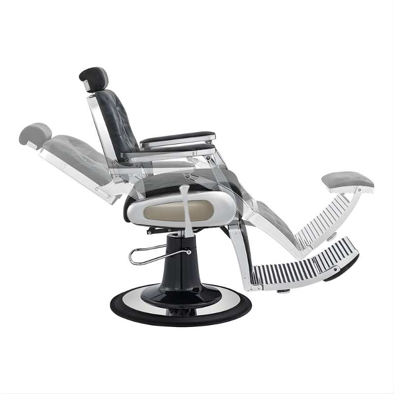DIR Titan Hydraulic Barber Chair - Barber chair with reclining design on a white background