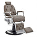 DIR Titan Hydraulic Barber Chair - Barber chair with brown leather seat and backrest on a white background