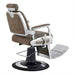DIR Titan Hydraulic Barber Chair - Barber chair with brown seat and backrest on a white background