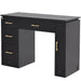 DIR Avalon black manicure table with drawer and gold handle