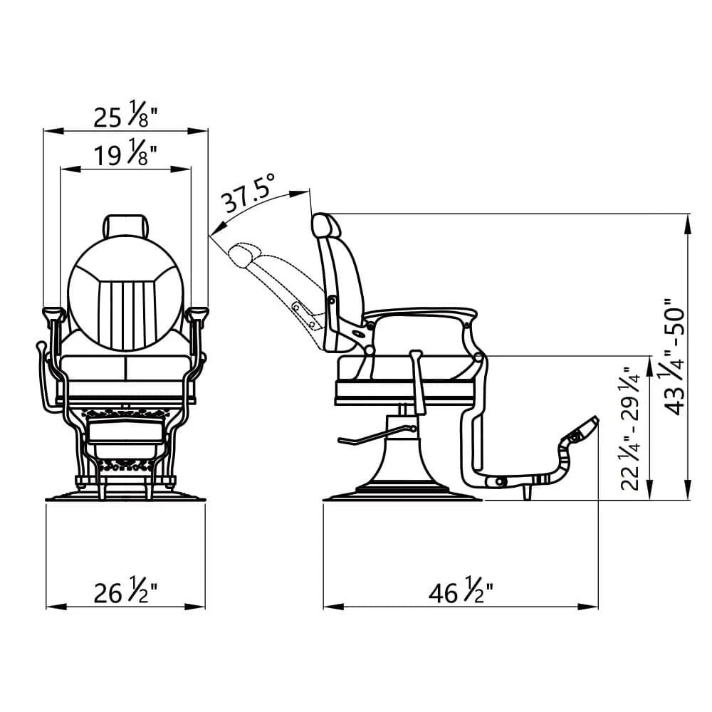 DIR Kaiser vintage barber chair black faux leather with antique chrome frame detail