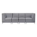 DIR Magic Cubo Waiting Room Couch - 4 Seat Modular Reception Bench - Black