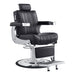 DIR Kingston heavy-duty hydraulic barber chair with antique chrome frame and tufted faux leather