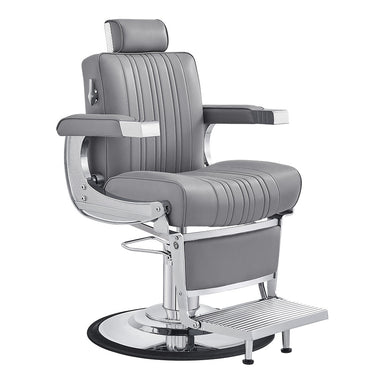 DIR 	Reclining hydraulic barber chair with flip-up footrest and calf rest