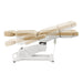 DIR Libra Electric Treatment Chair — Beige, fully reclined flat position