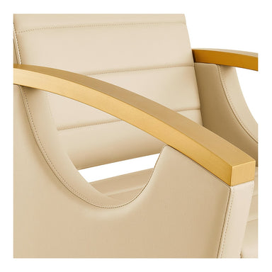 DIR salon styling chair beige armrest and base detail