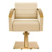 DIR salon styling chair beige with gold base - front view