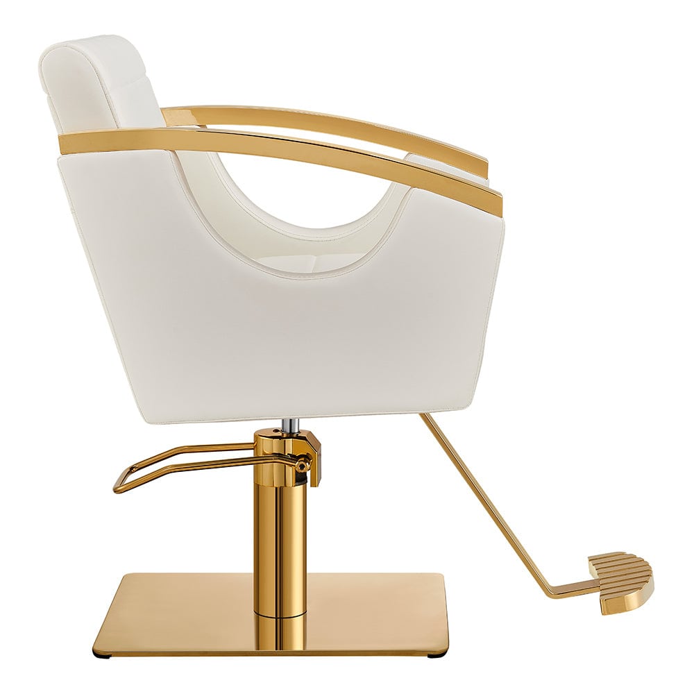 DIR salon styling chair gold hydraulic base close-up