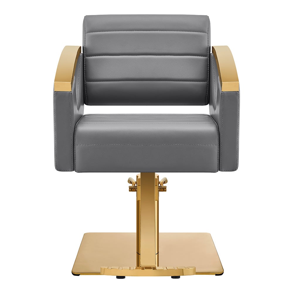 DIR salon styling chair gray with gold base 

