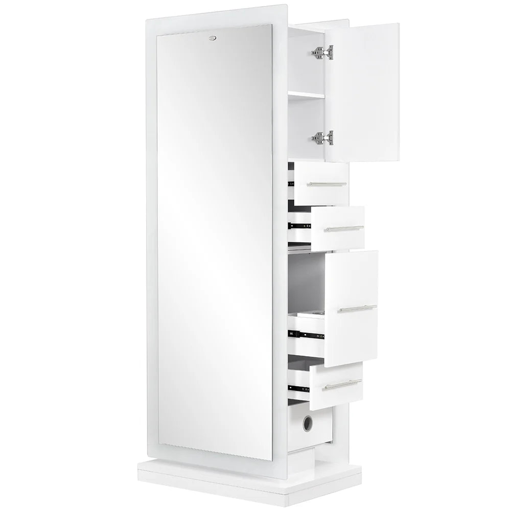 Double sided styling station for hair salons with led light 