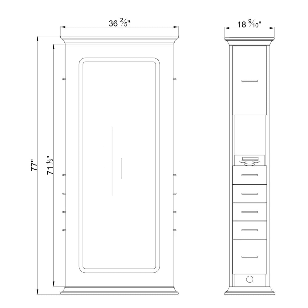 Dir Adonis Styling Station measurements