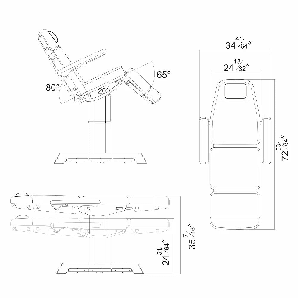 Dir Sydney electric massage bed measurements