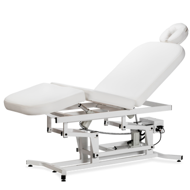 Spa-Comfort ergonomic white chair for facial treatments and hair removal with manual adjustment