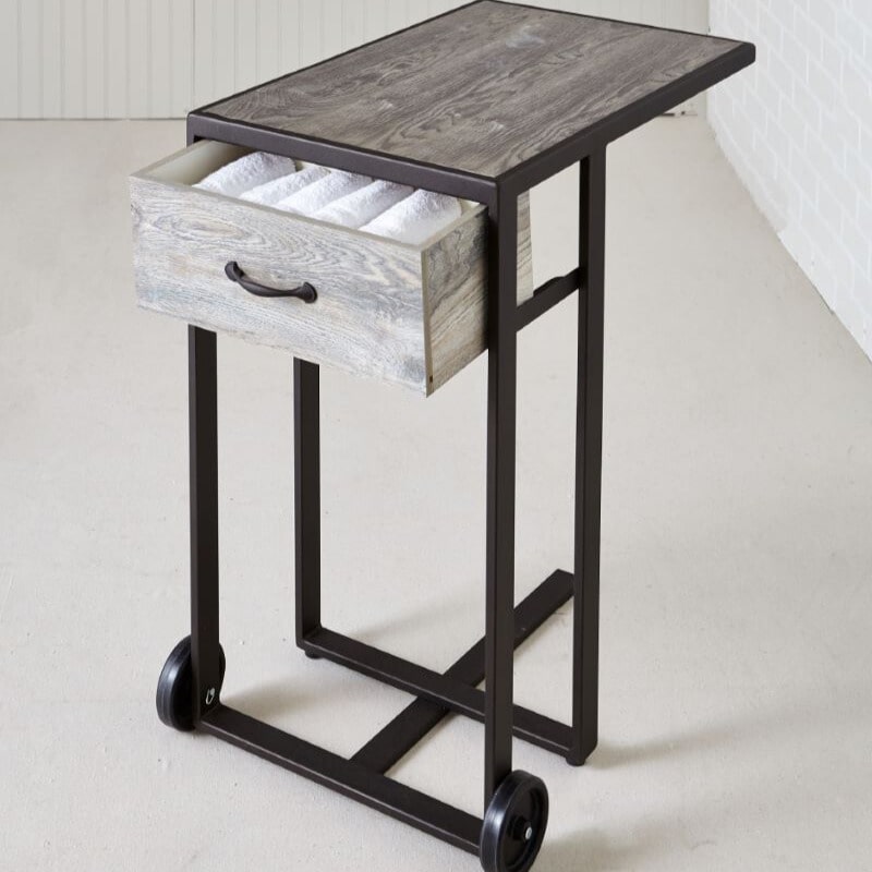 Elora rolling manicure table by Belava with ergonomic design and storage drawers