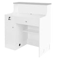 DIR Janus Deluxe - LED Modern Reception Desk - White & Silver