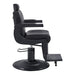 Luxury vintage-style barber chair with chrome base and adjustable headrest