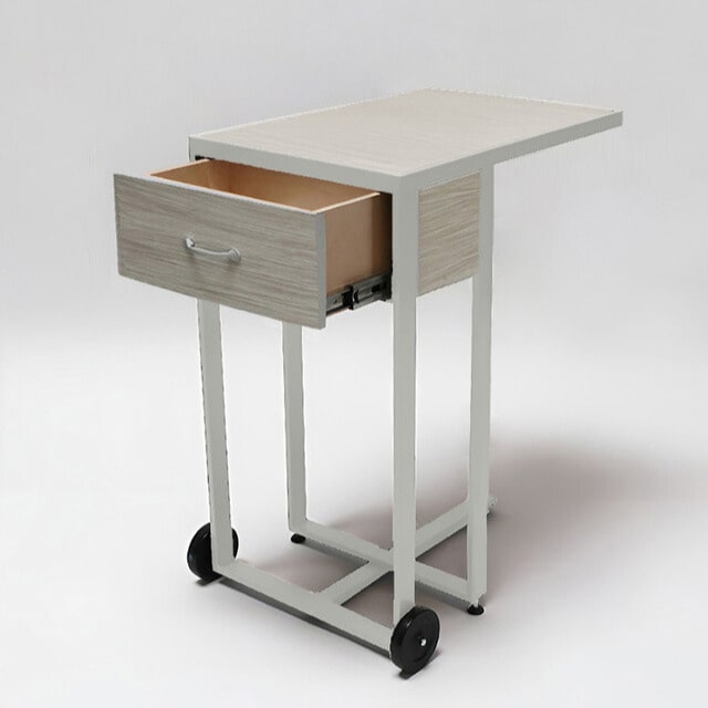 Mobile Elora manicure workstation with wheels and compact design for salon use