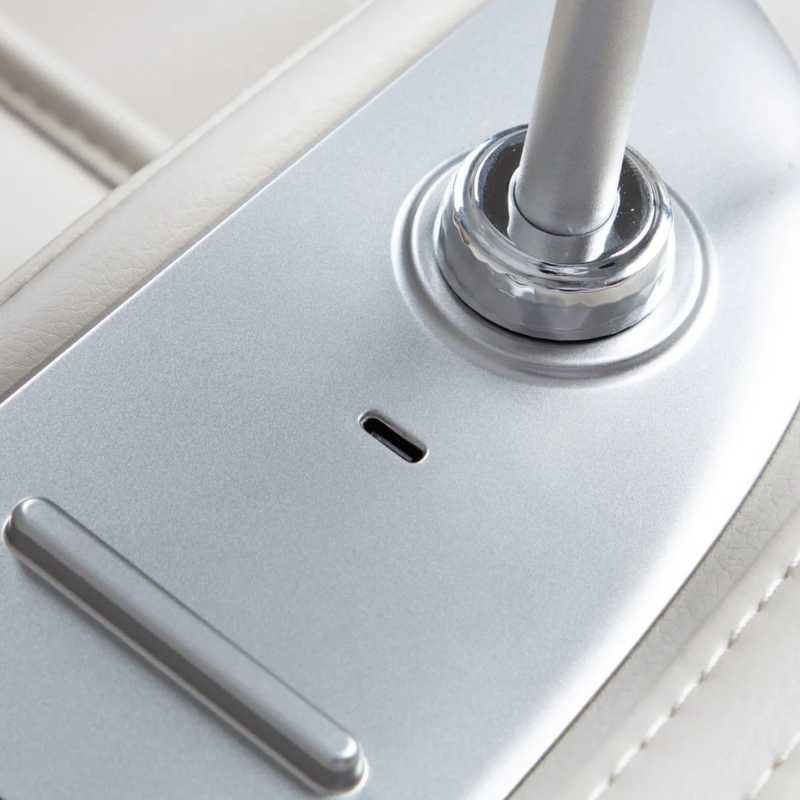 Osaki 4D Helix LE - Electric Chair Massager - Taupe chair charging port top view