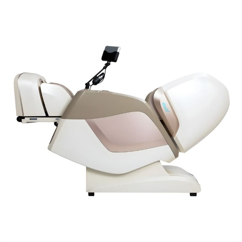 Osaki 4D Maestro LE 2.0 - Electric Chair Massager - Beige chair left side view reclined