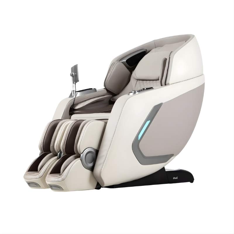 Osaki 4D+3D Bravo Duo Flex - Electric Chair Massager - Beige Left Side View