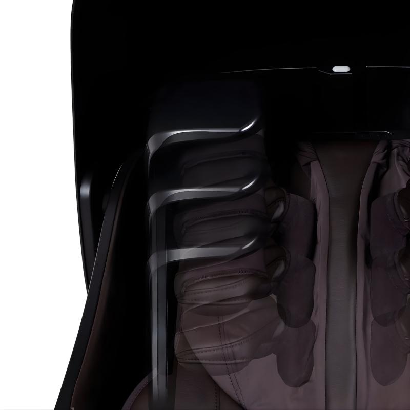 Osaki OP-Ai Xrest 4D - Electric Chair Massager - Brown chair head rest close up view