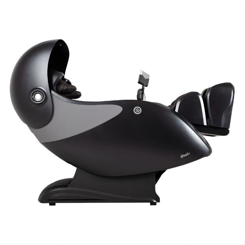 Osaki OP-Ai Xrest 4D - Electric Chair Massager - Black chair right side view reclined
