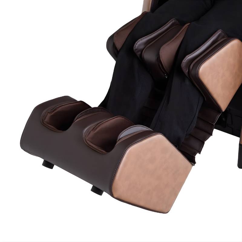 Osaki Ziva - Electric Chair Massager - Brown chair  leg room left side view