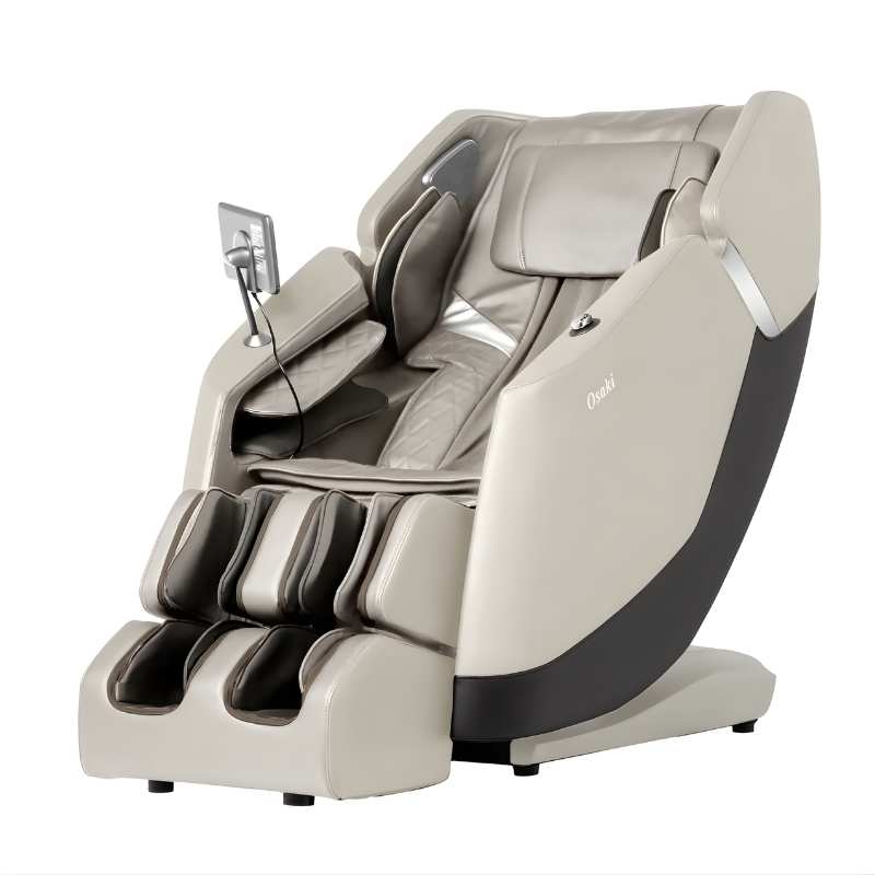 Osaki Ziva - Electric Chair Massager - Taupe chair left side view