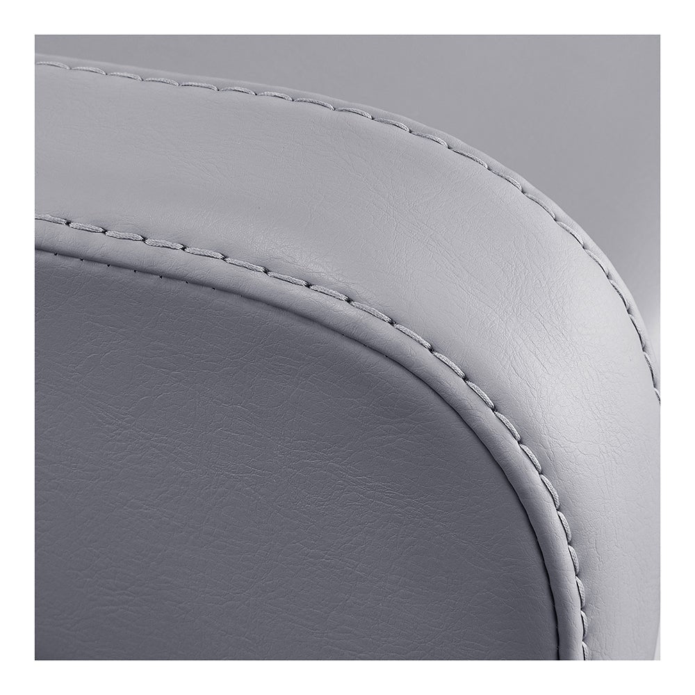 Premium stitching detail on faux leather upholstery of DIR Callisto electric shampoo chair