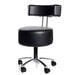 Professional esthetician stool with ergonomic lumbar support and hydraulic height adjustment