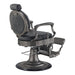Professional retro barber chair Kaiser showing smooth surface seat and padded backrest