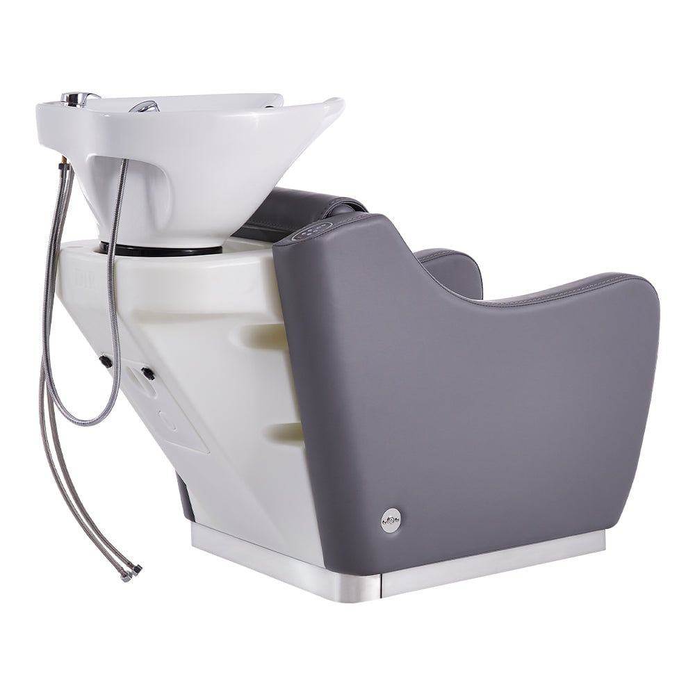 Shiatsu roller-ball back massage system integrated in DIR Leona salon shampoo chair